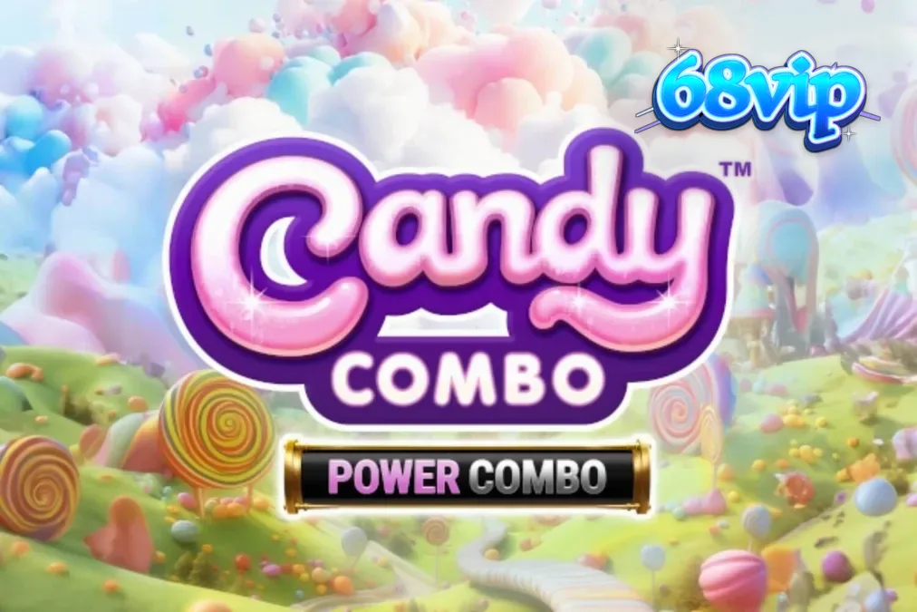 Giao diện trò chơi Candy Combo Power Combo King Millions với lâu đài kẹo và các guồng quay rực rỡ